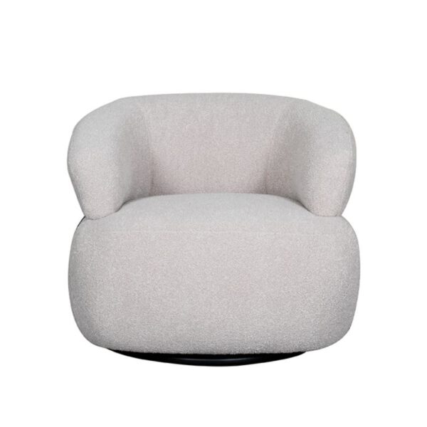 Draaifauteuil Venetië- Naturel Bouclé | Zwart Eiken - Afbeelding 4