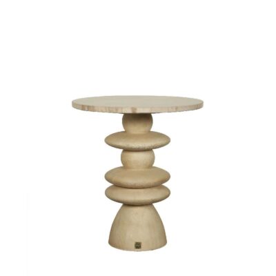 Bijzettafel marmer/hout