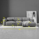 Soul Hoekbank Met Chaise Longue Bruin - Afbeelding 7